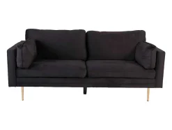 Boom Bank 3 Persoons Velours Zwart.