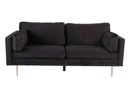 Boom Bank 3 Persoons Velours Zwart.