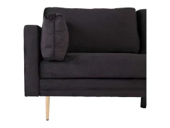 Boom Bank 3 Persoons Velours Zwart.