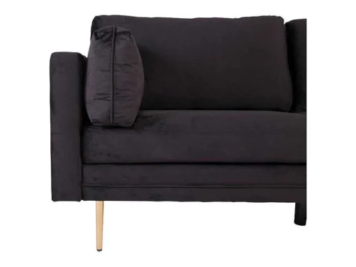 Boom Bank 3 Persoons Velours Zwart.