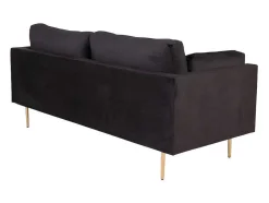 Boom Bank 3 Persoons Velours Zwart.