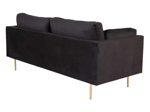 Boom Bank 3 Persoons Velours Zwart.