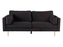Boom Bank 3 Persoons Velours Zwart.