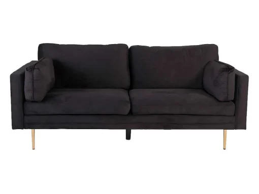 Boom Bank 3 Persoons Velours Zwart.