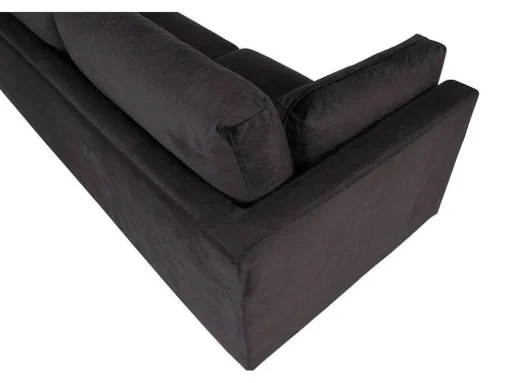 Boom Bank 3 Persoons Velours Zwart.