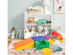 6 Bouwstenen Voor Kinderen Of Baby'S - Trappen En Glijbaan - Klimspeelgoed - Pu + Epe - Gratis Combinatie