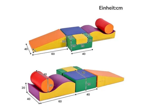 6 Bouwstenen Voor Kinderen Of Baby'S - Trappen En Glijbaan - Klimspeelgoed - Pu + Epe - Gratis Combinatie
