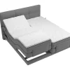 Boxspring-Hoofdbord + Elektrische Lattenbodem + Matras + Opleg - 2 X 90 X 200 Cm - Lichtgrijs - Lodi Van Palacio