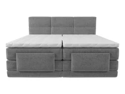 Boxspring-Hoofdbordset + Elektrische Relax-Lattenbodem + Matras + Opleg 2 X 80 X 200 Cm Lichtgrijs - Lodi Van Palacio