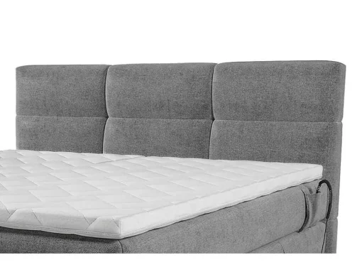 Boxspring-Hoofdbordset + Elektrische Relax-Lattenbodem + Matras + Opleg 2 X 80 X 200 Cm Lichtgrijs - Lodi Van Palacio