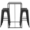 Brea Barmeubelset Bartafel Zwart En 4 Tempe Barstoelen Zwart.