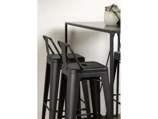 Brea Barmeubelset Bartafel Zwart En 4 Tempe Barstoelen Zwart.