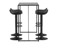 Brea Barmeubelset Bartafel Zwart En 4 Adesto Barstoelen Zwart.