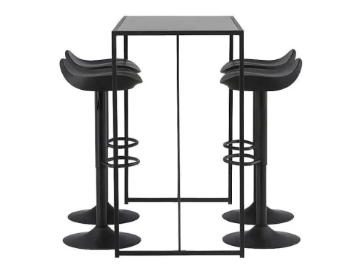 Brea Barmeubelset Bartafel Zwart En 4 Adesto Barstoelen Zwart.