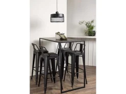 Brea Barmeubelset Bartafel Zwart En 4 Tempe Barstoelen Zwart.