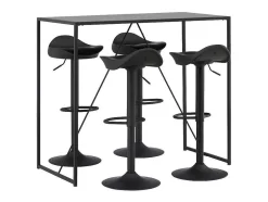 Brea Barmeubelset Bartafel Zwart En 4 Adesto Barstoelen Zwart.