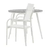 Break Tuinmeubelset Tafel O90Cm Grijs, 2 Stoelen Santorini Wit.