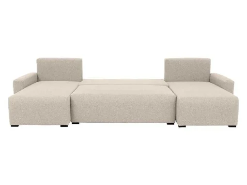 Brede Hoekslaapbank Van Beige Stof Ladazia