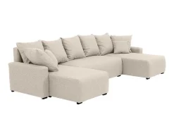 Brede Hoekslaapbank Van Beige Stof Ladazia