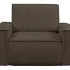 Bruine Fauteuil Van Ribfluweel Amelia