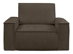 Bruine Fauteuil Van Ribfluweel Amelia