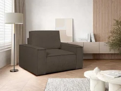 Bruine Fauteuil Van Ribfluweel Amelia