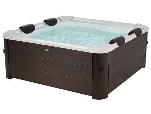 Bruine Halfharde Spa Met 6 Plaatsen Met Accessoires - 120 Stralen - L160 X B160 X H65 Cm - Makemo Van Mspa