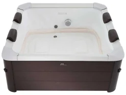 Bruine Halfharde Spa Met 6 Plaatsen Met Accessoires - 120 Stralen - L160 X B160 X H65 Cm - Makemo Van Mspa