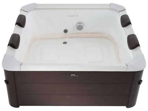 Bruine Halfharde Spa Met 6 Plaatsen Met Accessoires - 120 Stralen - L160 X B160 X H65 Cm - Makemo Van Mspa
