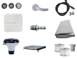 Bruine Halfharde Spa Met 6 Plaatsen Met Accessoires - 120 Stralen - L160 X B160 X H65 Cm - Makemo Van Mspa