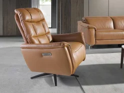 Bruine Leren Draaifauteuil 5117 Angel Cerda