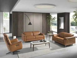 Bruine Leren Draaifauteuil 5117 Angel Cerda