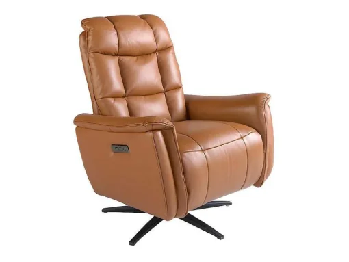 Bruine Leren Draaifauteuil 5117 Angel Cerda