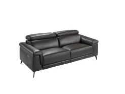 Bruine Leren 3-Zitsbank Met Relaxmechanisme 6051 Angel Cerda