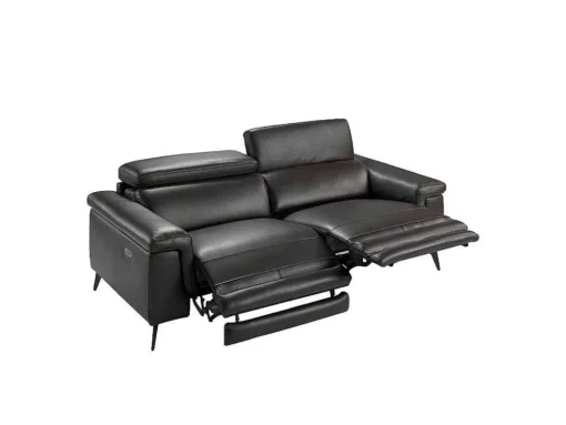 Bruine Leren 3-Zitsbank Met Relaxmechanisme 6051 Angel Cerda