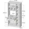 Buffetkast Mady - 5 Deuren & 1 Lade - Witte Betonkleur
