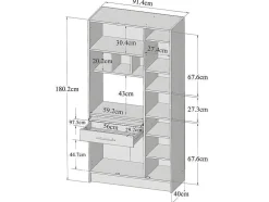 Buffetkast Mady - 5 Deuren & 1 Lade - Witte Betonkleur