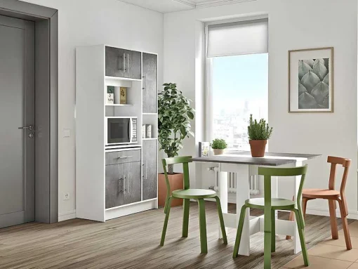 Buffetkast Mady - 5 Deuren & 1 Lade - Witte Betonkleur