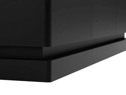 Buffetkast Met 3 Deuren En Ledverlichting Van Mdf - Zwart Met Wit Marmereffect - Devika Van Pascal Morabito