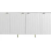 Buffetkast Met 4 Deurtjes Van Mdf En Staal - Wit En Goudkleurig - Yesinia