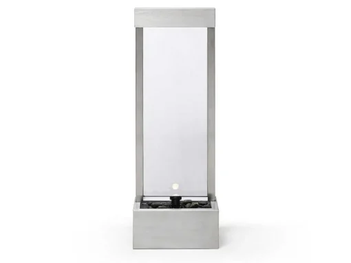 Buitenfontein Van Roestvrij Staal En Glas Met Ledverlichting - H108 Cm - Zilverkleurig - Panga