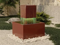 Buitenfontein Van Roestvrij Staal Met Ledverlichting - H65 Cm - Terracotta - Cardina