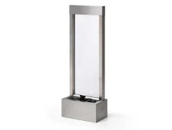 Buitenfontein Van Roestvrij Staal En Glas Met Ledverlichting - H108 Cm - Zilverkleurig - Panga