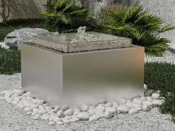 Buitenfontein Van Roestvrij Staal - H34 Cm - Zilverkleurig - Hoki