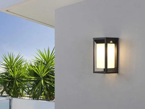 Buitenwandlamp Op Zonne-Energie Met Led - L. 15 X H. 30 Cm - Metaal - Zwart - Fozzano