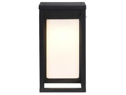 Buitenwandlamp Op Zonne-Energie Met Led - L. 15 X H. 30 Cm - Metaal - Zwart - Fozzano
