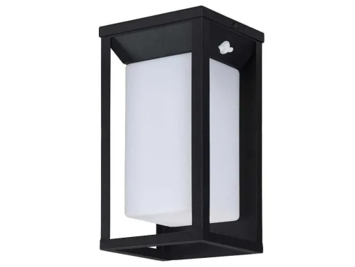 Buitenwandlamp Op Zonne-Energie Met Led - L. 15 X H. 30 Cm - Metaal - Zwart - Fozzano