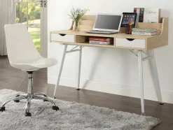 Bureau Larcos Met Opbergruimte - Eik & Wit