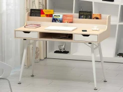 Bureau Larcos Met Opbergruimte - Eik & Wit