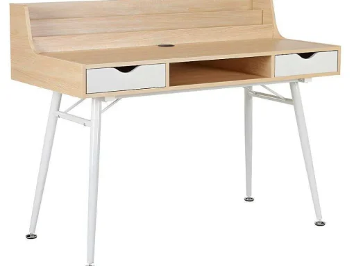 Bureau Larcos Met Opbergruimte - Eik & Wit